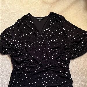INC International Concepts Black and White Polka Dot Blouse